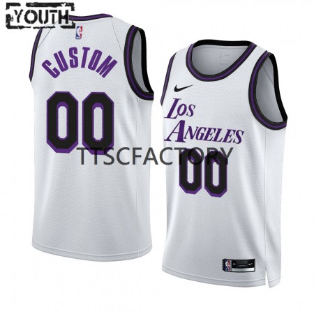 Maillot Basket Los Angeles Lakers Personnalisé Nike 2022-23 City Edition Blanc Swingman - Enfant